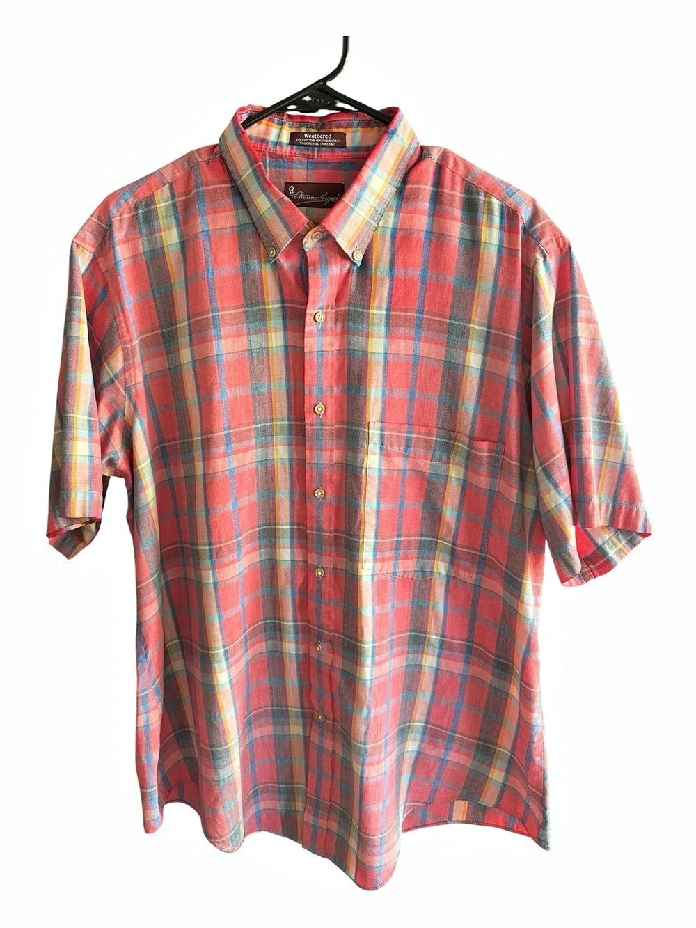 Etienne Aigner Plaid Cotton Blend Shirt Size XL